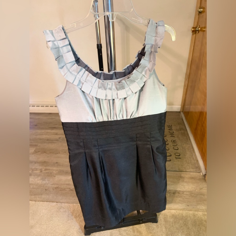 Jessica Howard Cocktail Dress/ Black & Gray Sleeveless Dress/ Size-8P